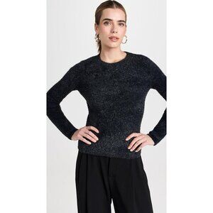 Vince Women's Soft Eyelash black metallic Sweater Size M